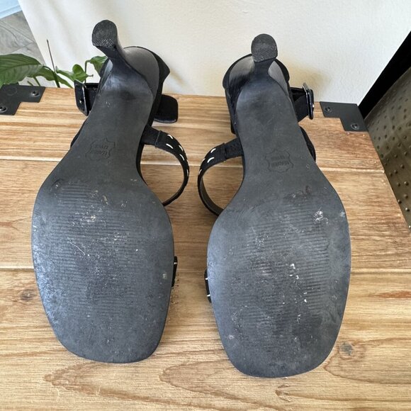 Impo The Uptown Black Suede Leather Triple Strap Spool Low Heel Sandals Size 8M - Picture 17 of 17